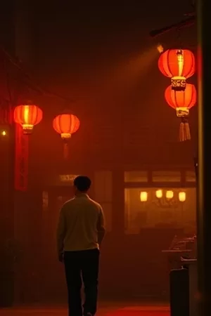 深紫色夜幕下的城市江岸，路灯沿堤坝延伸成一条光带，是神马午夜深夜片场的主视觉
