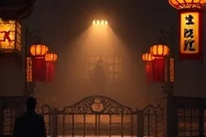 樱井町的雨封面：雨中的便利店屋檐与一把撑开的透明伞